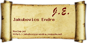 Jakubovics Endre névjegykártya