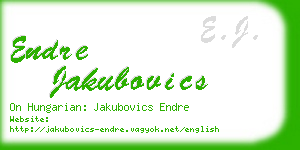 endre jakubovics business card